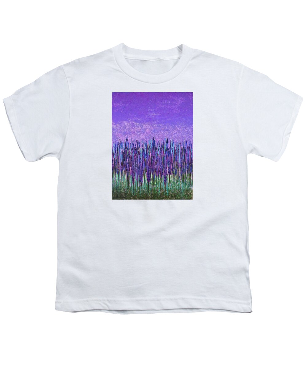 Purple Youth T-Shirt featuring the painting Purple Landscape by Corinne Carroll