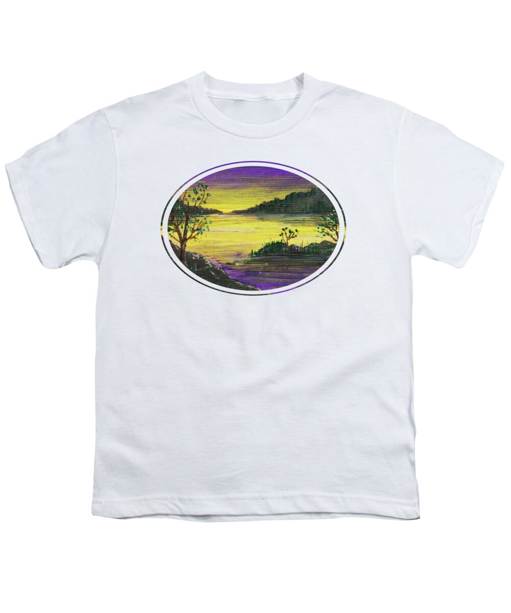 Calm Youth T-Shirt featuring the painting Purple Sunset by Anastasiya Malakhova