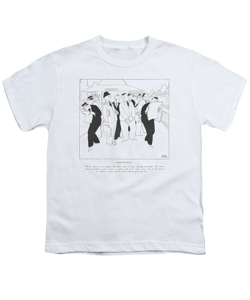  Youth T-Shirt featuring the drawing Ranconteurs by Gluyas Williams