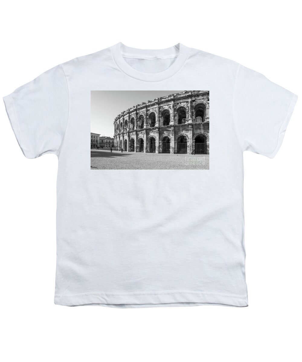 Roman Youth T-Shirt featuring the photograph Roman Amplitheater Nimes France by Kimberly Blom-Roemer
