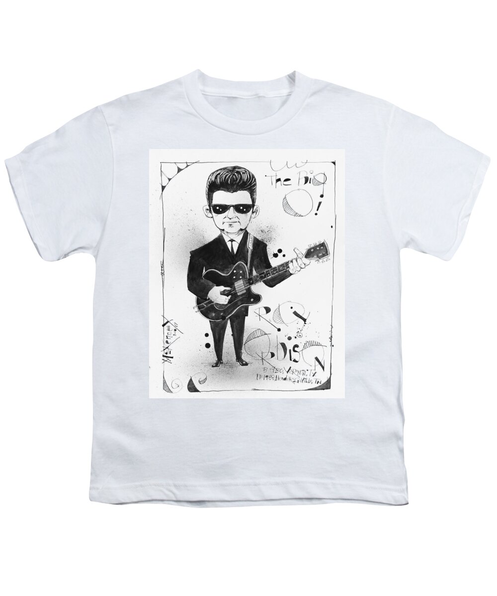  Youth T-Shirt featuring the drawing Roy Orbison by Phil Mckenney