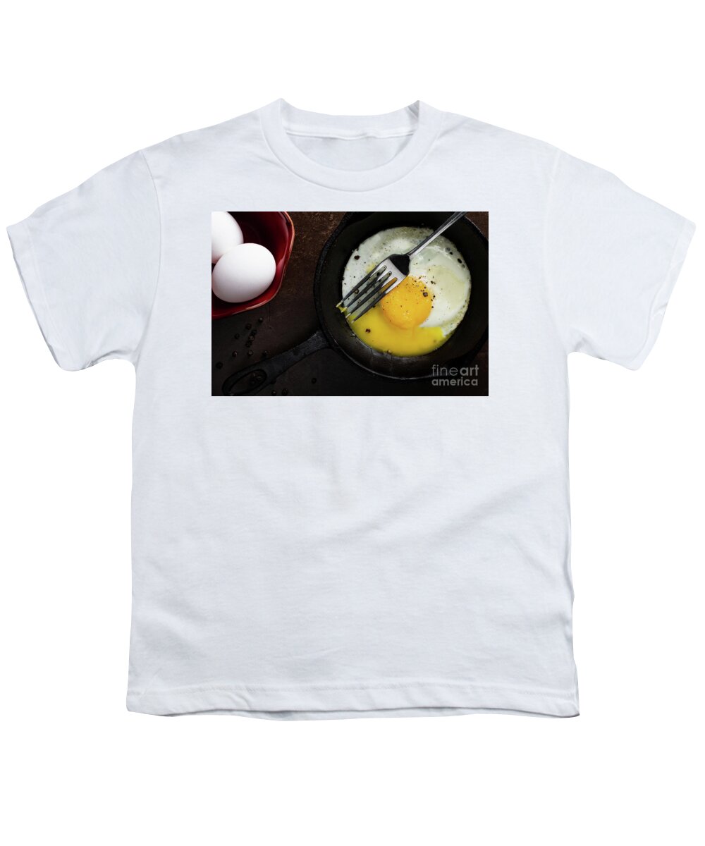 Kitchen Youth T-Shirt featuring the photograph Rustic Fried Egg by Jarrod Erbe