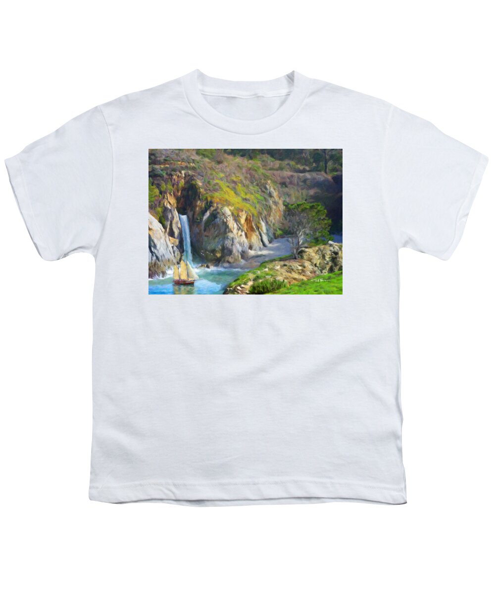 Seascape Youth T-Shirt featuring the painting Safe Harbor One by Trask Ferrero