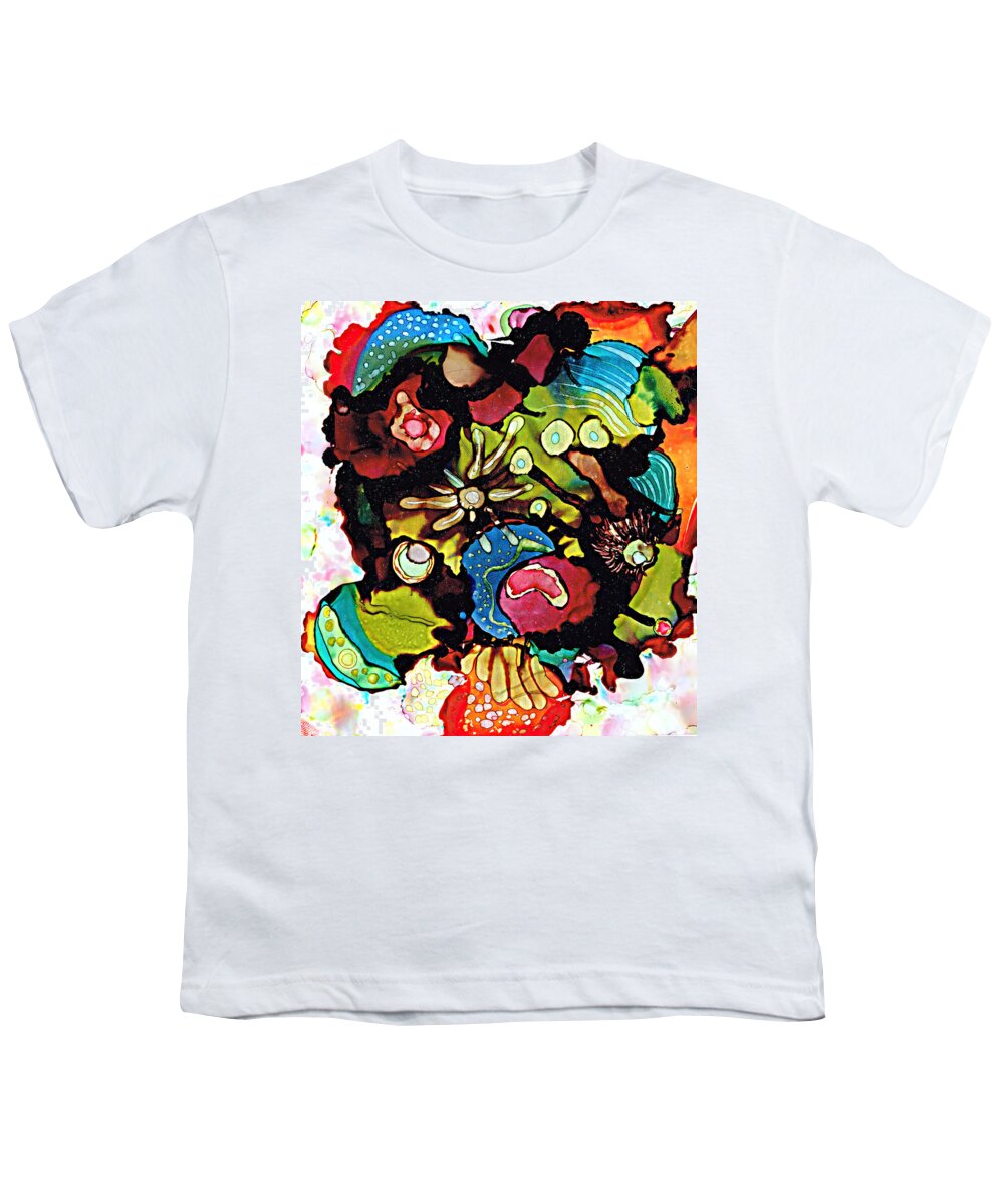 Alcohol Ink Youth T-Shirt featuring the painting Sea Of Knowledge.. by Jolanta Anna Karolska