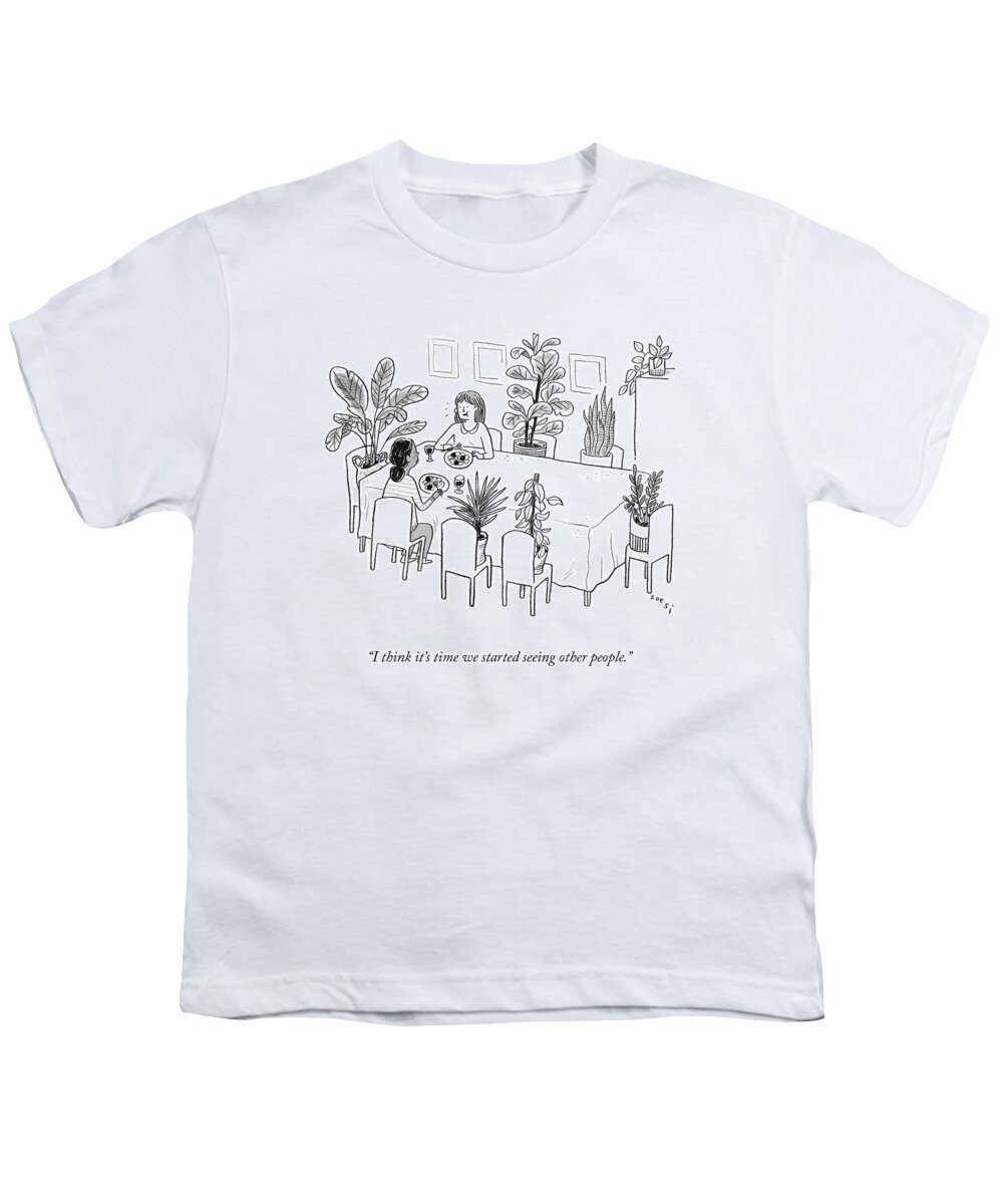 I Think It's Time We Started Seeing Other People. Youth T-Shirt featuring the drawing Seeing Other People by Zoe Si