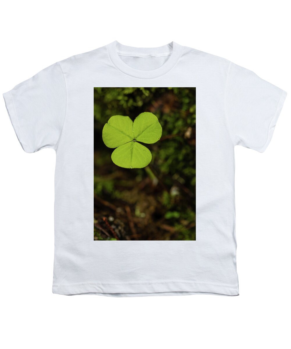 Shamrock Youth T-Shirt featuring the photograph Shamrock in the Forest by Catherine Avilez