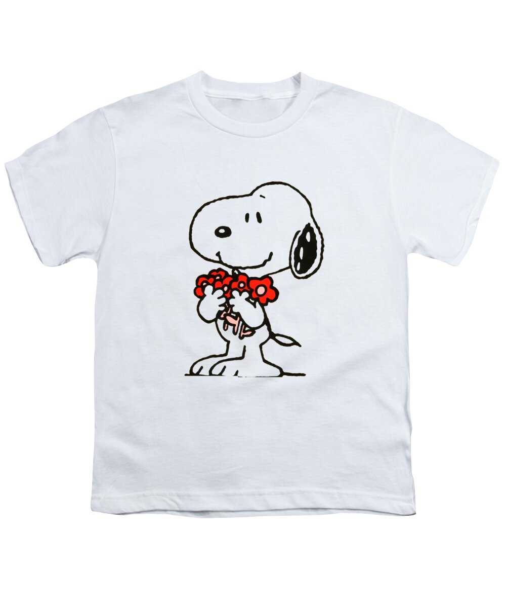 Snoopy Flower Youth T-Shirt by Edith P Kulas - Pixels