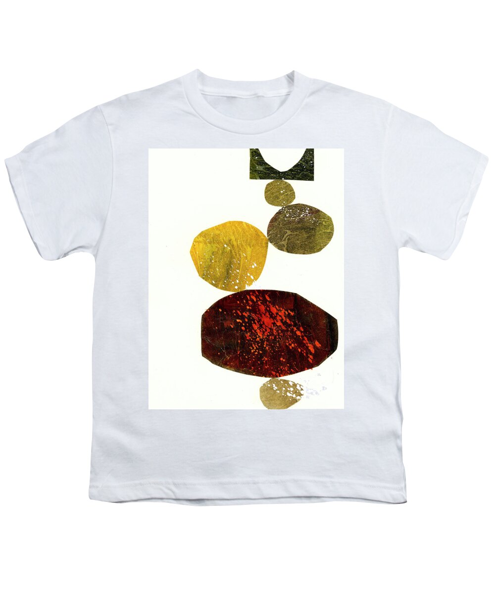 Abstract Art Youth T-Shirt featuring the mixed media Stone Stack #1 by Jane Davies