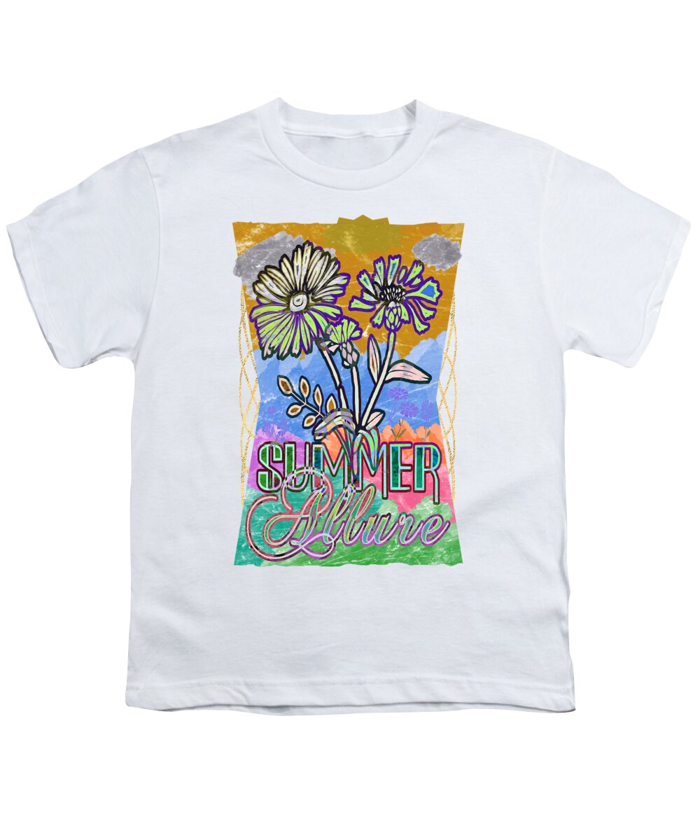 Summer Allure Youth T-Shirt featuring the digital art Summer Allure Fun in the Sun by Delynn Addams