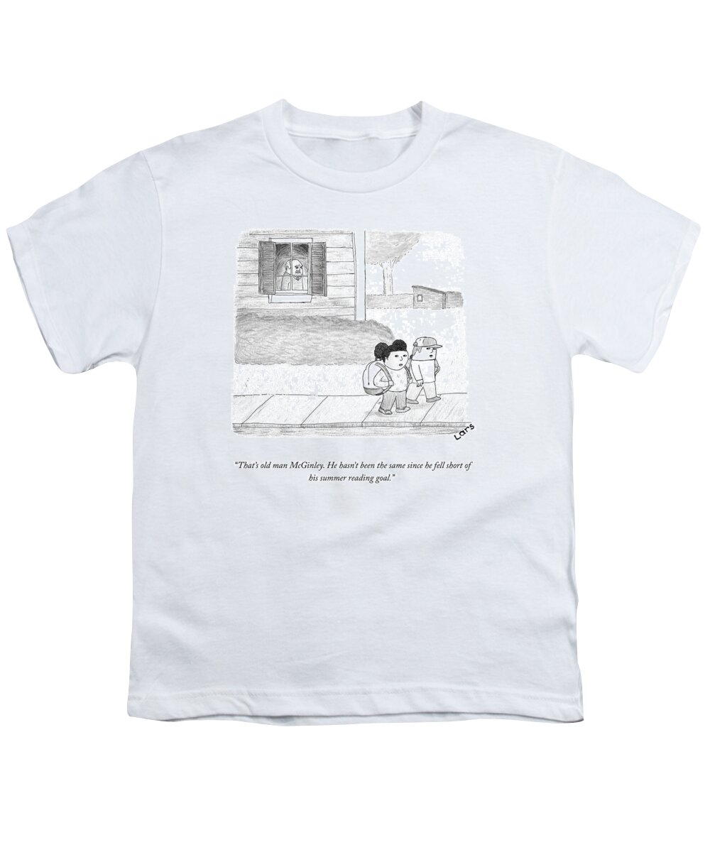 A25115 Youth T-Shirt featuring the drawing Summer Reading Goal by Lars Kenseth