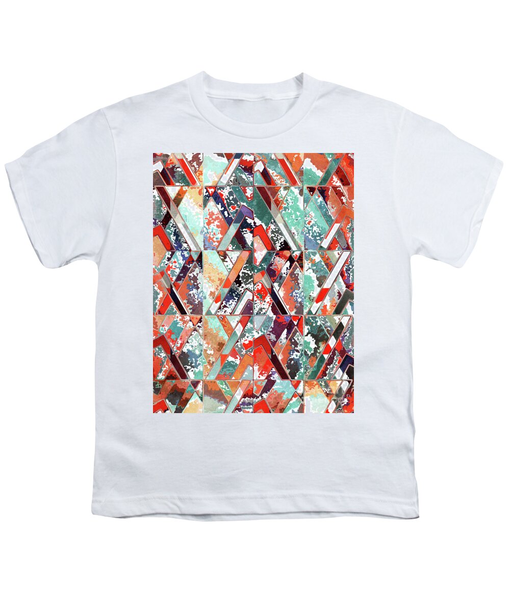 Modern Art Youth T-Shirt featuring the digital art Textured Structural Abstract by Phil Perkins