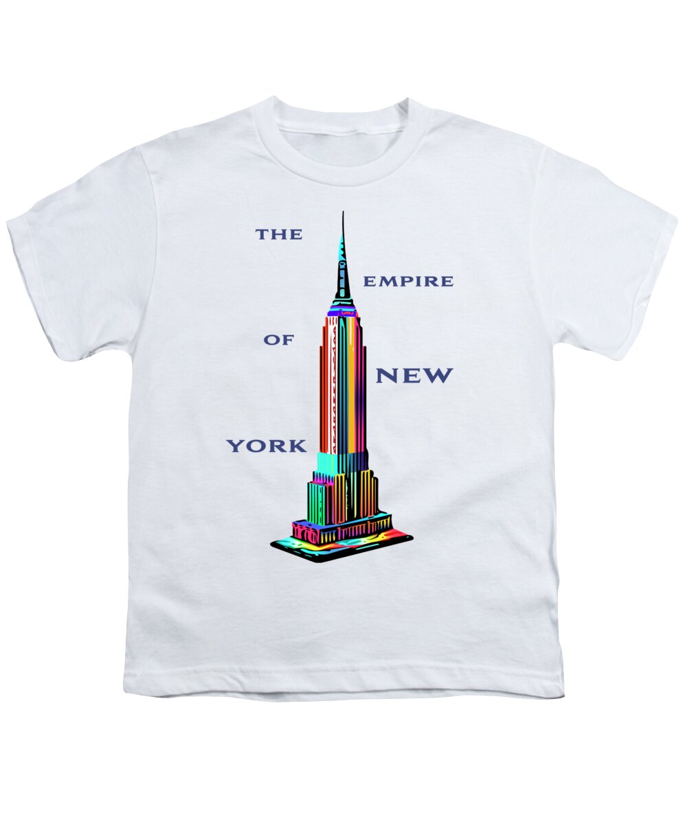 Newyorkcity Youth T-Shirt featuring the photograph The Empire of New York by Franchi Torres