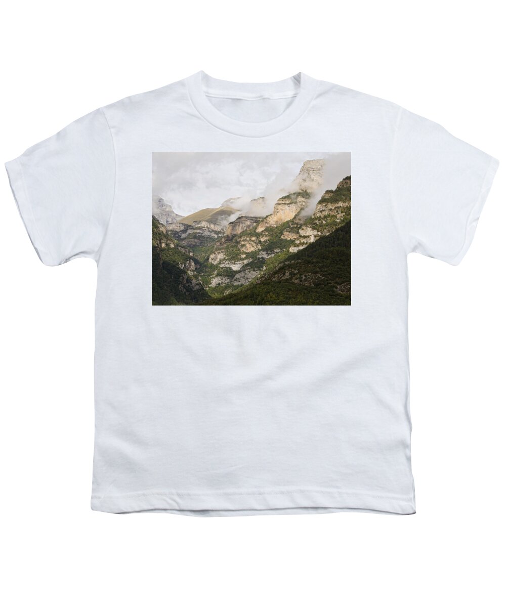 Anisclo Canyon Youth T-Shirt featuring the photograph The Last of the morning mist in the Anisclo Canyon by Stephen Taylor