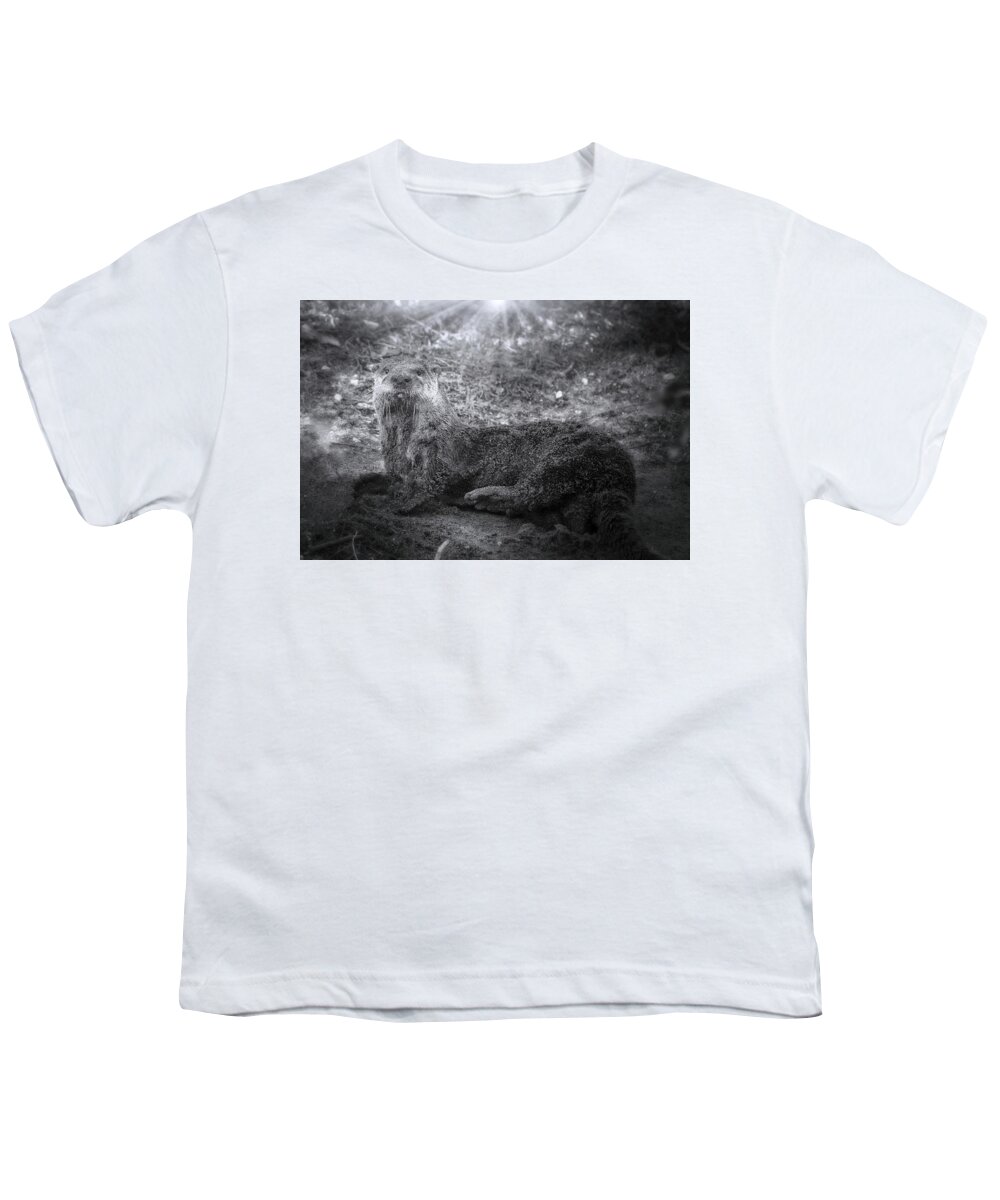 Otter Youth T-Shirt featuring the photograph The Playful Otter by Mark Andrew Thomas
