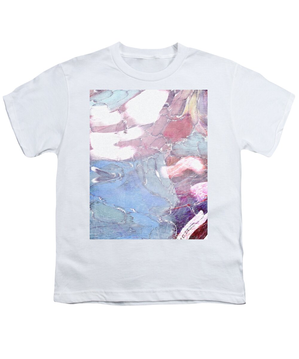 Abstract Youth T-Shirt featuring the painting The Puzzle Sky Blue Expressive Abstract by Itsonlythemoon