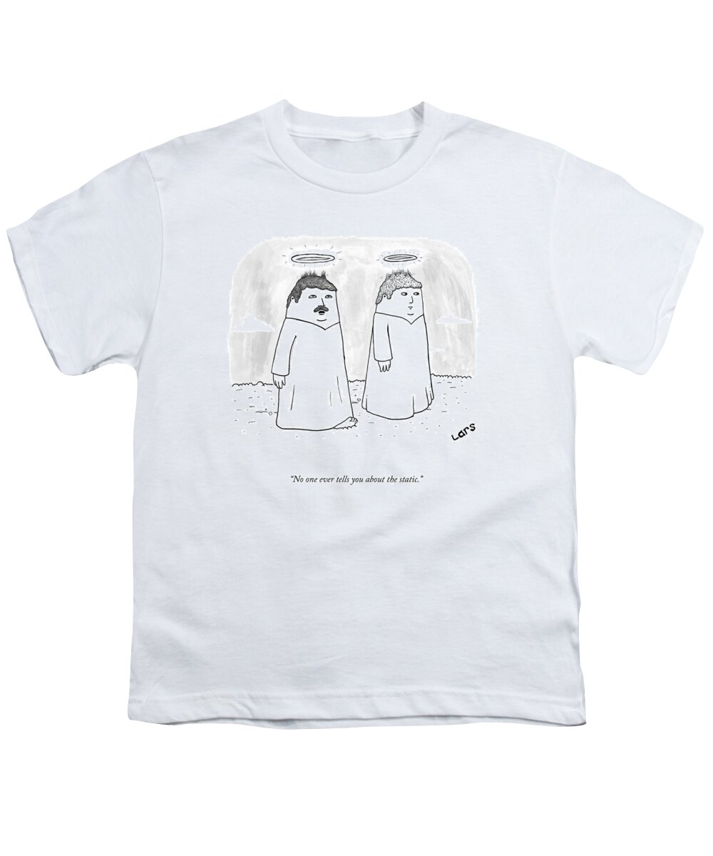 no One Ever Tells You About The Static. Youth T-Shirt featuring the drawing The Static by Lars Kenseth