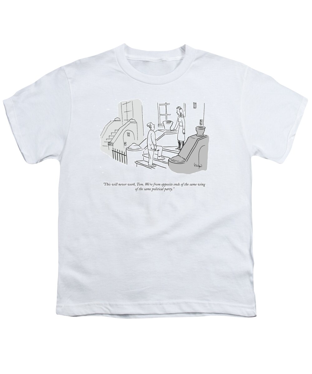 This Will Never Work Youth T-Shirt featuring the drawing This Will Never Work by Robert Leighton