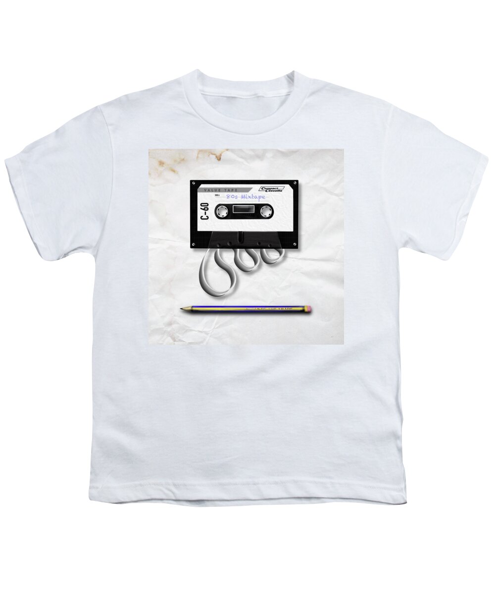 Music Cassette Youth T-Shirt featuring the painting Tools of the Trade by Mark Taylor