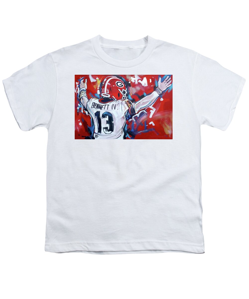 Touch Down Youth T-Shirt featuring the painting Touch Down by John Gholson
