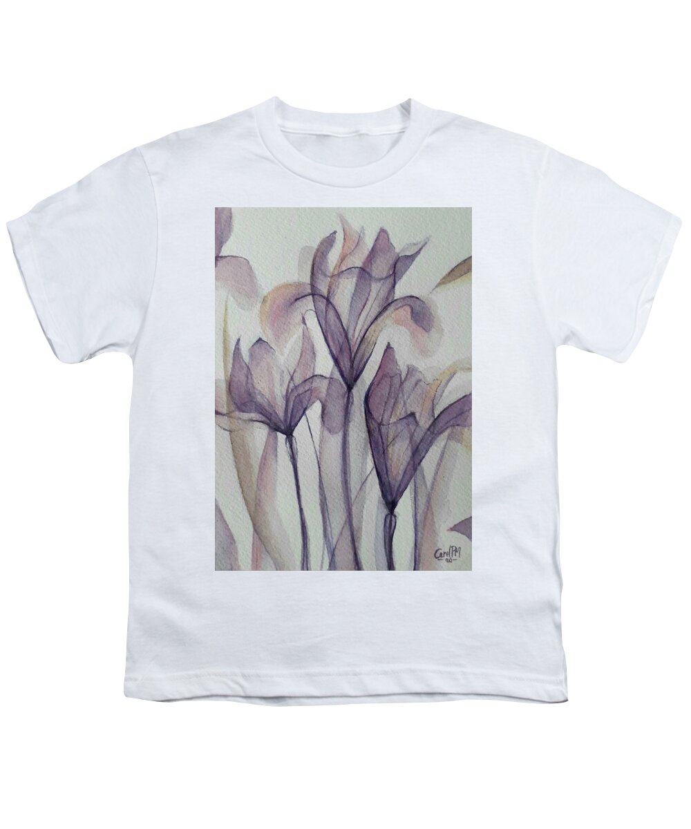 Purple Youth T-Shirt featuring the drawing Transparency in purple by Carolina Prieto Moreno