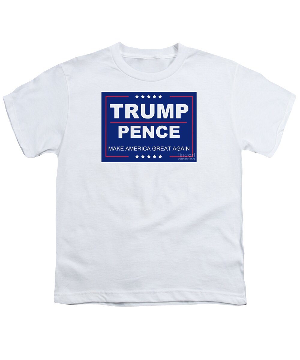 Trump Youth T-Shirt featuring the photograph Trump Pence Political sign by Action