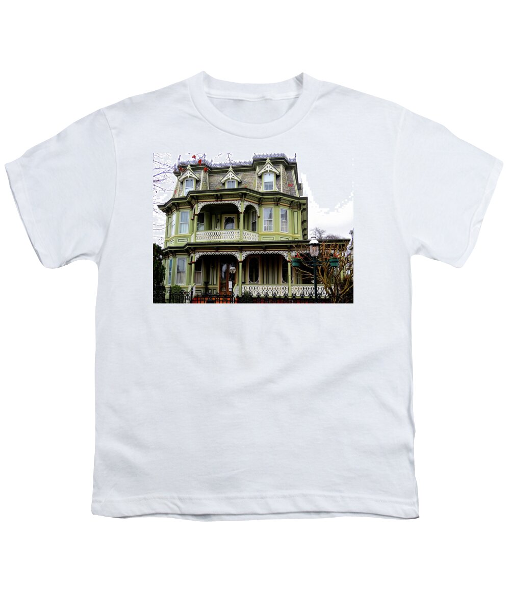 Cape May Youth T-Shirt featuring the photograph Victorian Painted Lady in Cape May, New Jersey by Linda Stern
