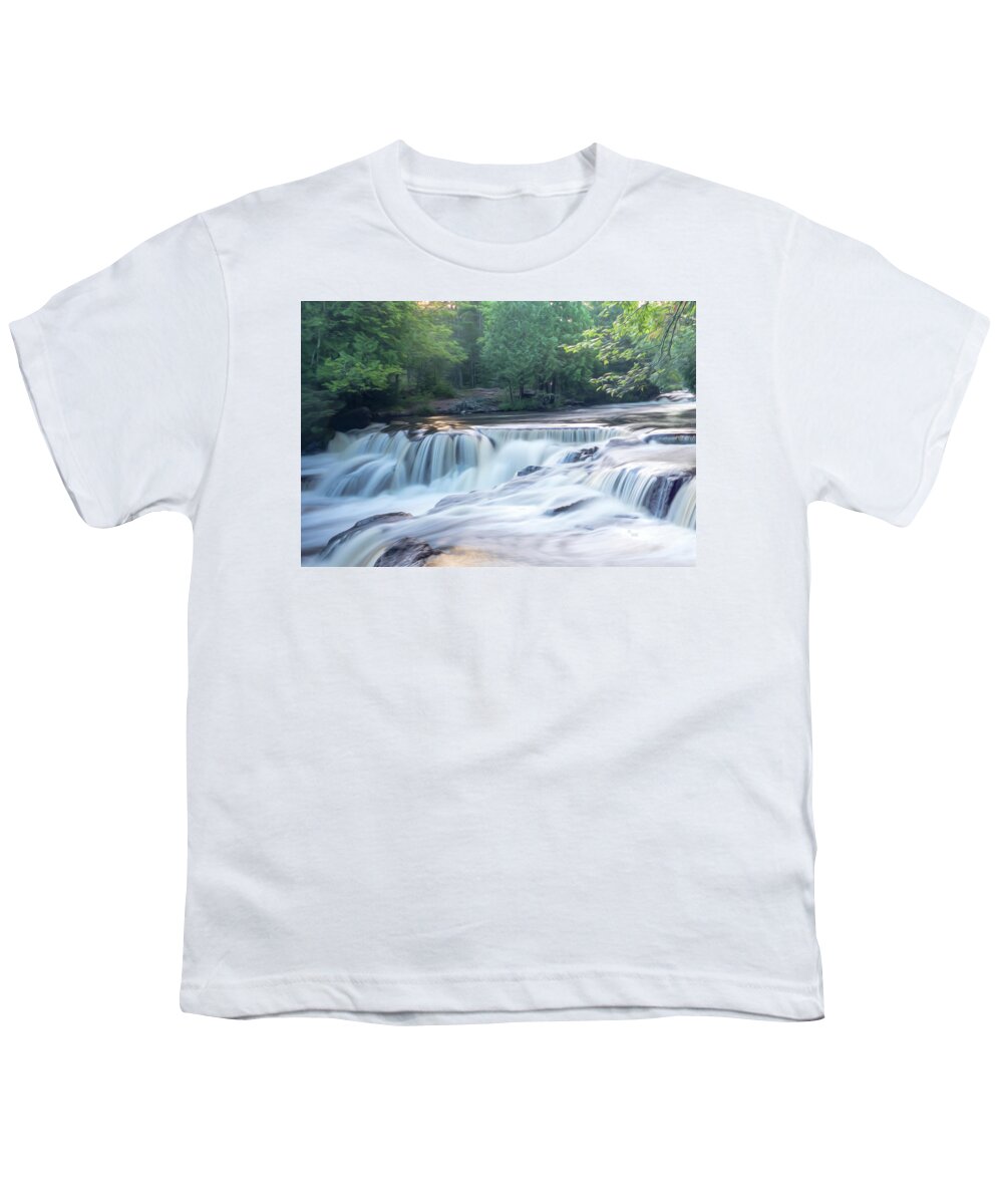Water Falls Youth T-Shirt featuring the photograph Water Fall Digital Oil Painting by Sandra J's