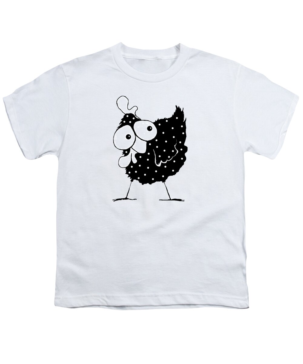 Chicken Youth T-Shirt featuring the digital art Wendy Chicken by Lucia Stewart