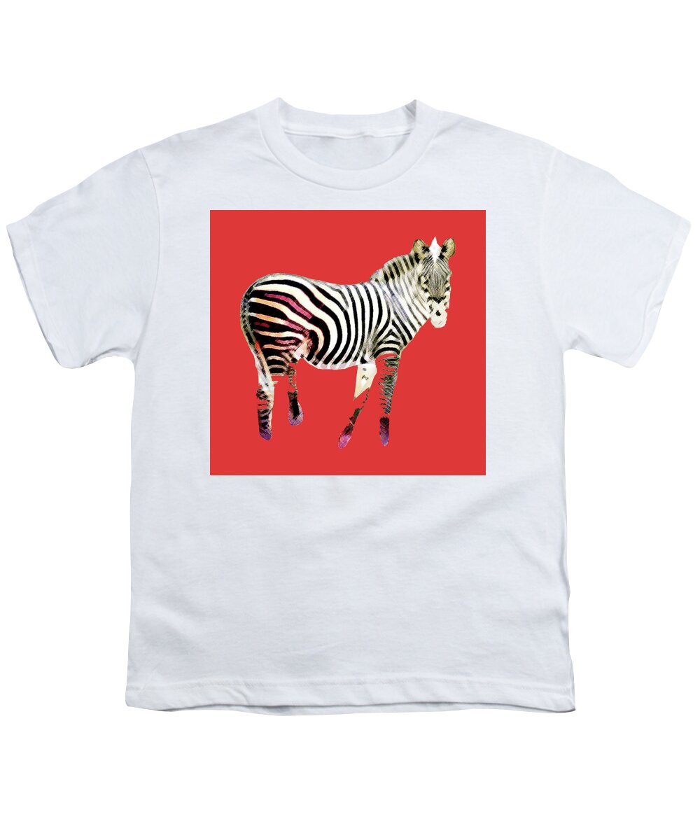 Zebra Youth T-Shirt featuring the digital art Wild At Heart by Cristina Leon