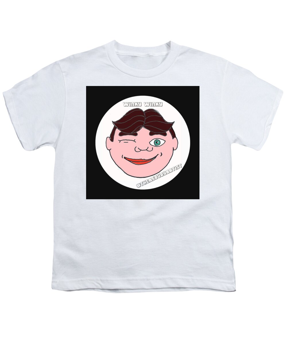 Tillie Youth T-Shirt featuring the painting Winky Winky by Patricia Arroyo
