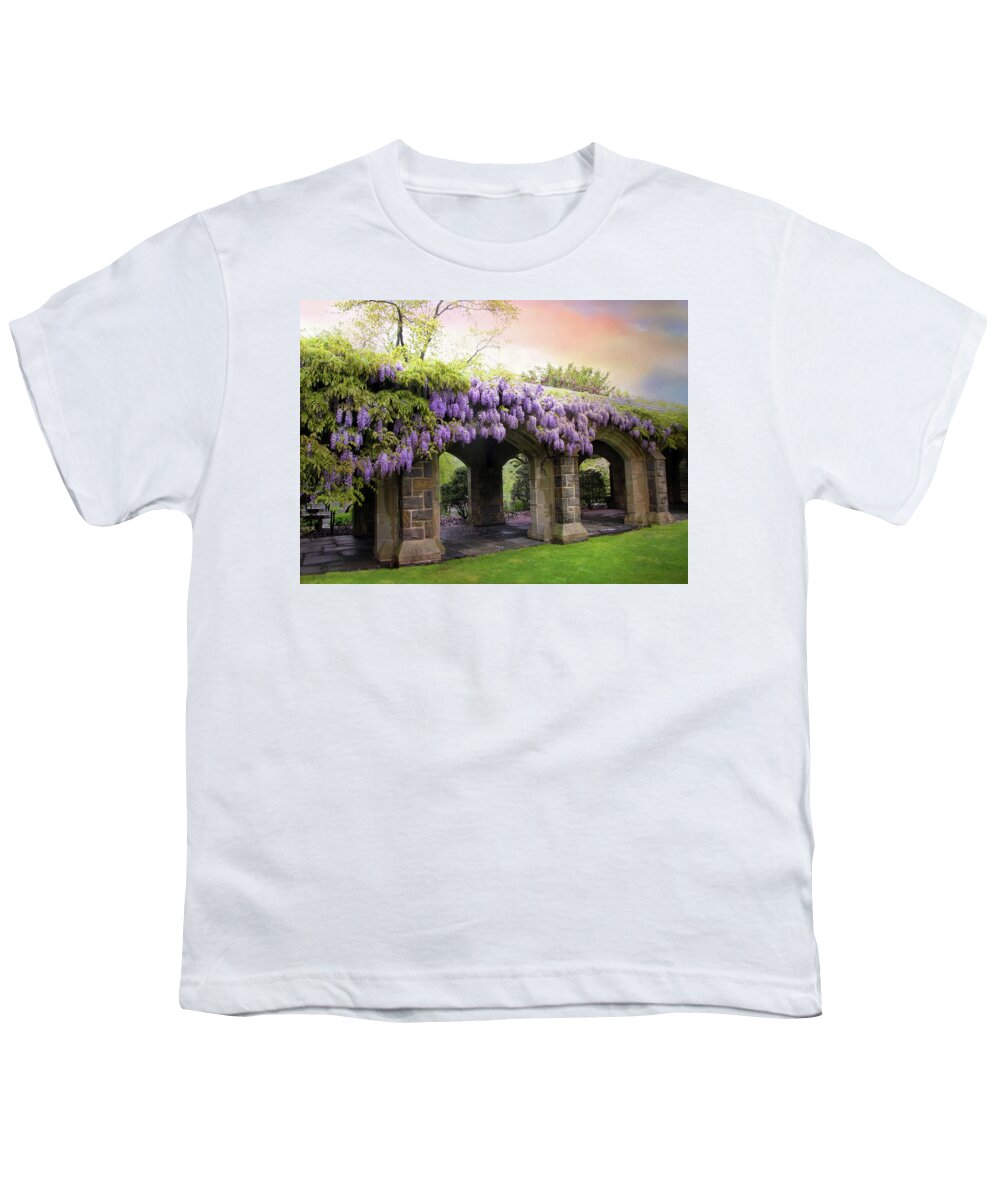 Wisteria Youth T-Shirt featuring the photograph Wisteria in May by Jessica Jenney