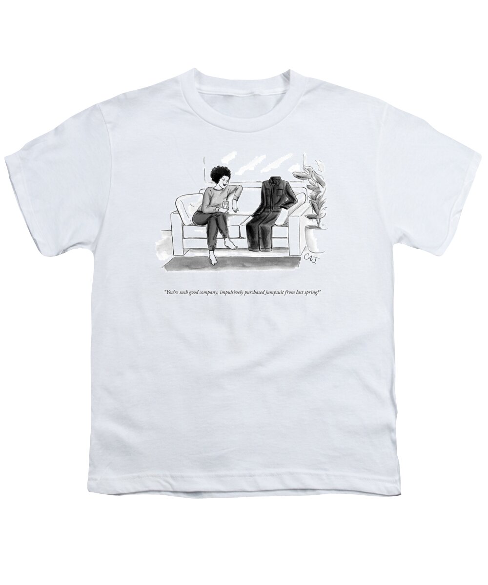 You're Such Good Company Youth T-Shirt featuring the drawing You're Such Good Company by Carolita Johnson