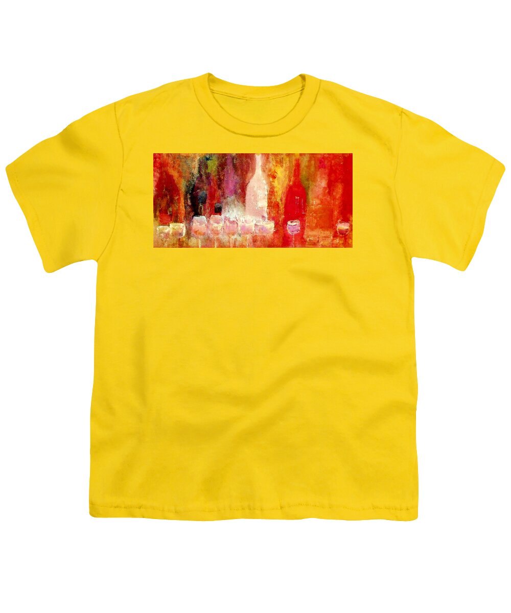 Broadway Youth T-Shirt featuring the painting Broadway Wine Chorus by Lisa Kaiser