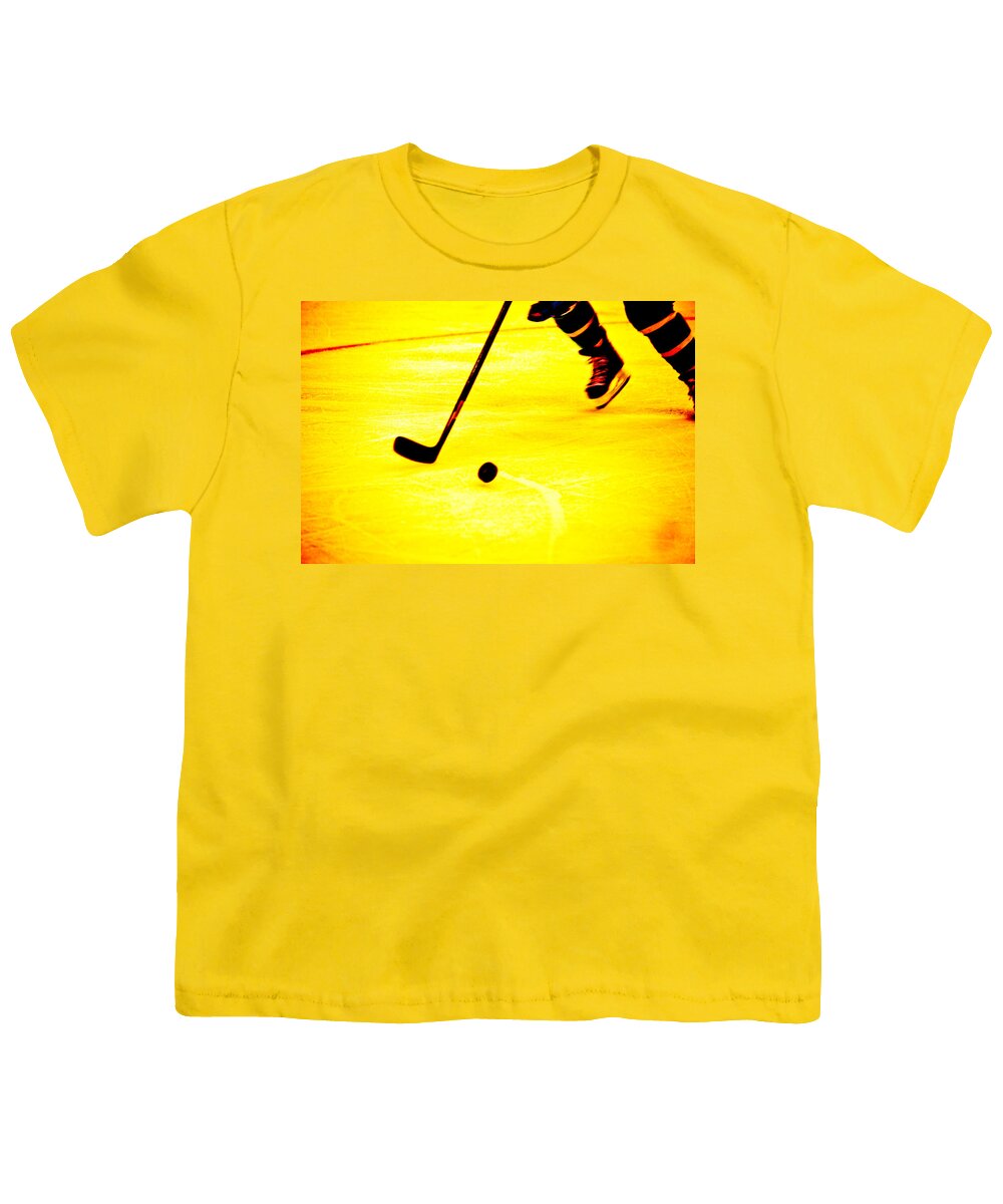 Hockey Youth T-Shirt featuring the photograph Handling It by Karol Livote