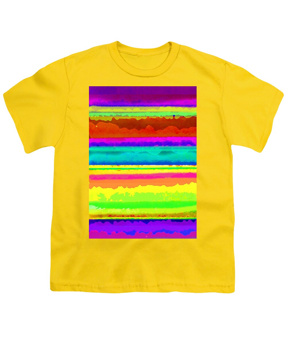 Bright Stripe (digital) By Louisa Knight (contemporary Artist) Youth T-Shirt featuring the digital art Bright Stripe by Louisa Knight