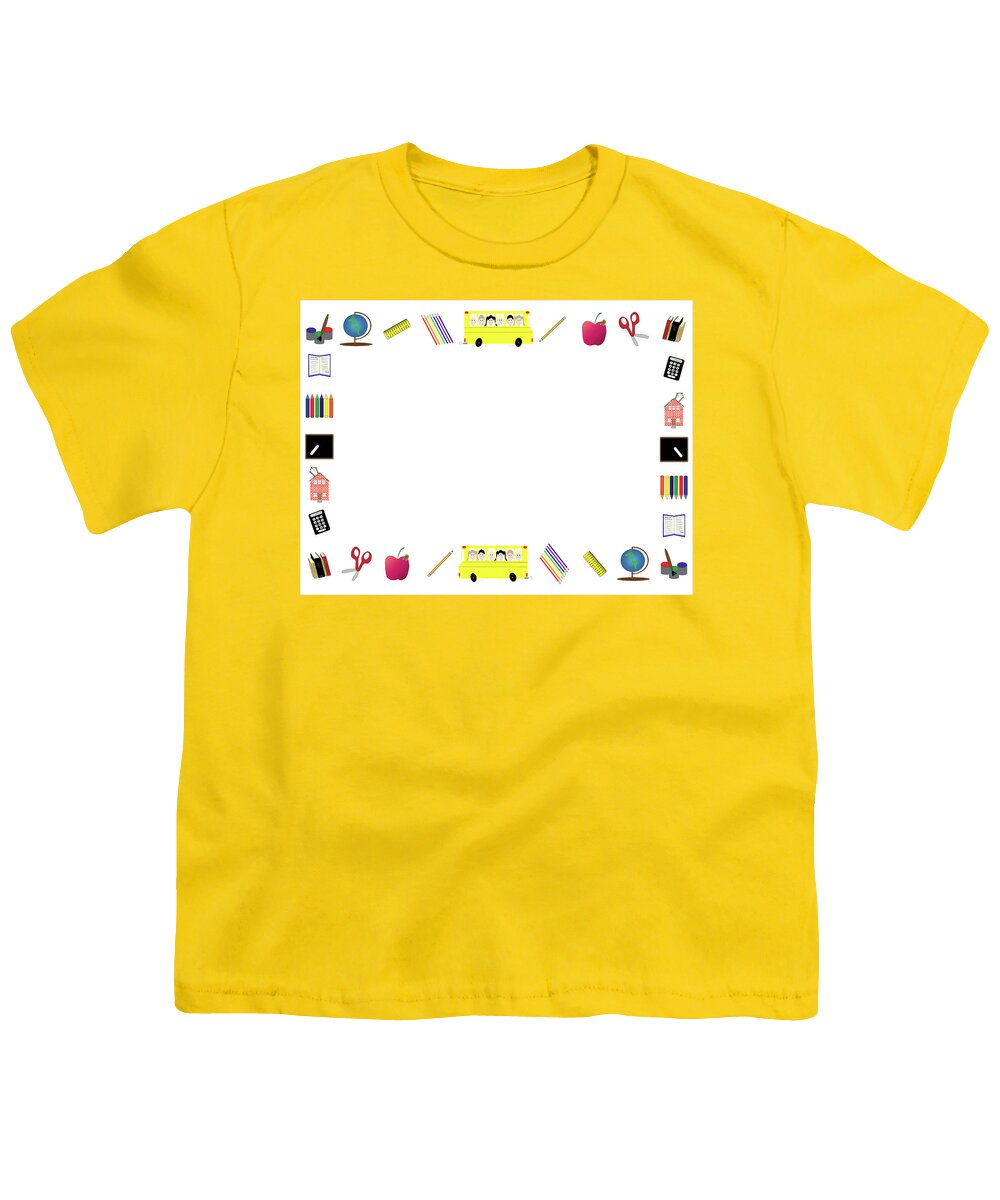 Borde Youth T-Shirt featuring the photograph Back to School border or frame by Karen Foley