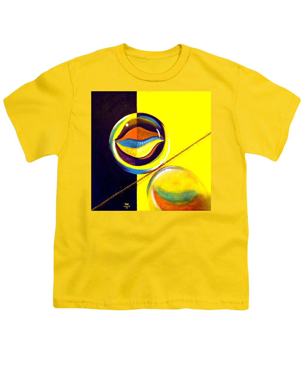 Surrealism Youth T-Shirt featuring the painting Balancing Act I by Roger Calle
