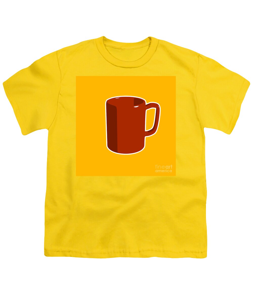 Retro Youth T-Shirt featuring the digital art Cup of Coffee Graphic Image by Pixel Chimp