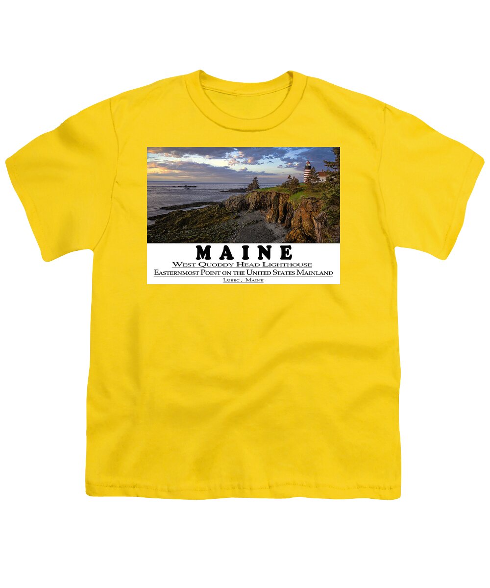 Maine Bold Coast Sentinal Youth T-Shirt featuring the photograph Maine Bold Coast Sentinal by Marty Saccone
