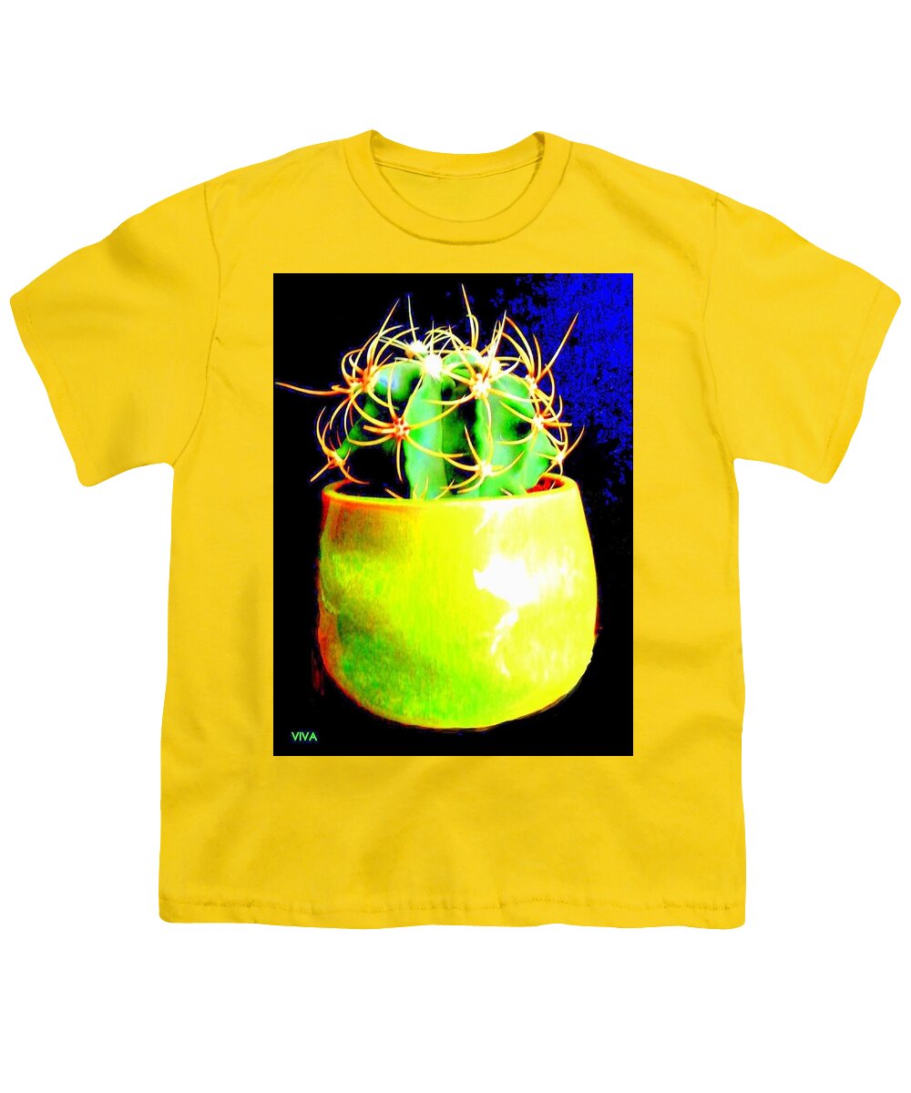 Cactus Contemporary Youth T-Shirt featuring the photograph Contemporary Cactus by VIVA Anderson