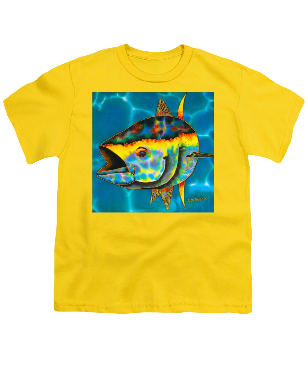 Saltwater Fish Youth T-Shirt featuring the painting Opal Tuna by Daniel Jean-Baptiste