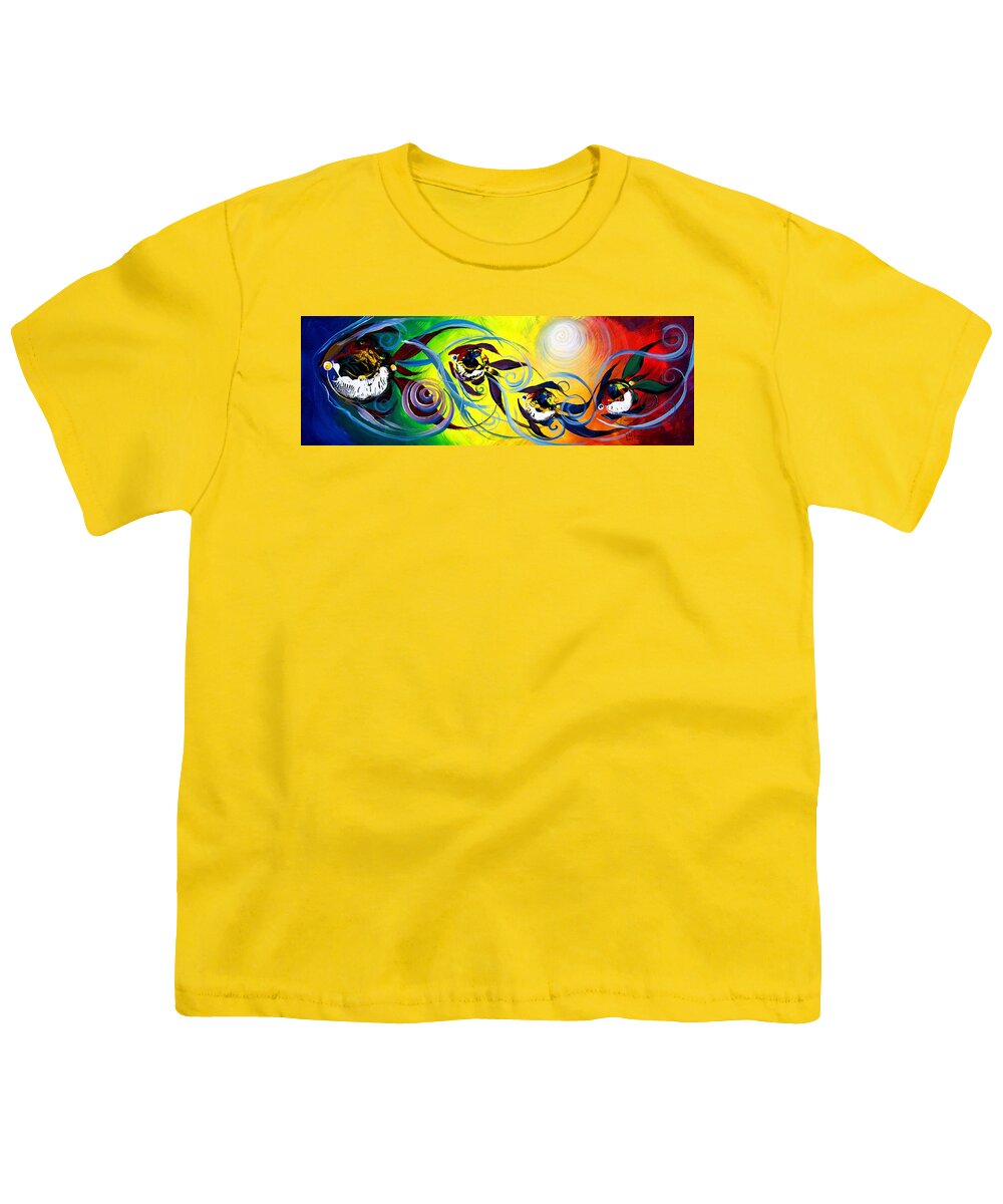 Fish Youth T-Shirt featuring the painting They Follow for A While by J Vincent Scarpace