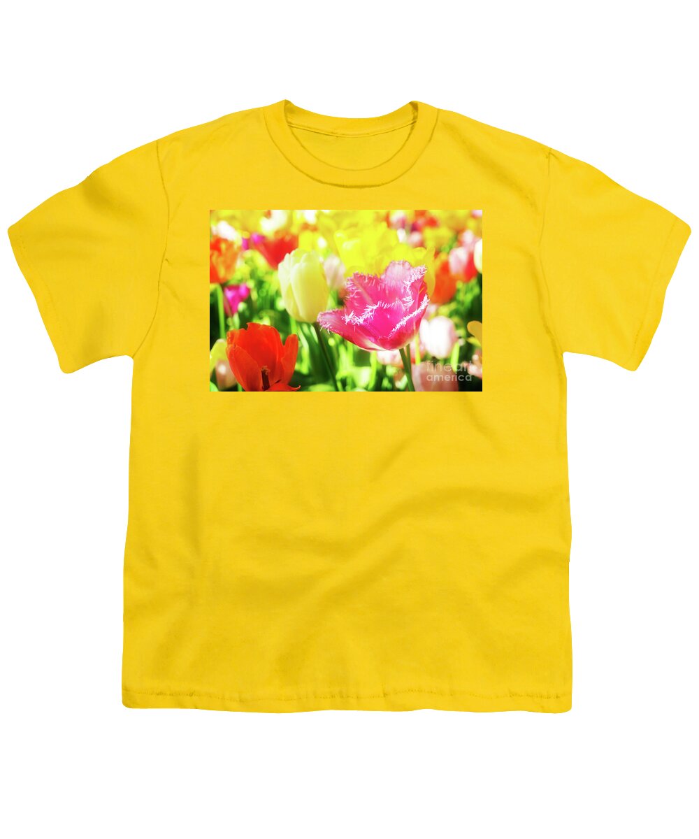 Tulips Youth T-Shirt featuring the photograph Fringed Tulips by Anastasy Yarmolovich