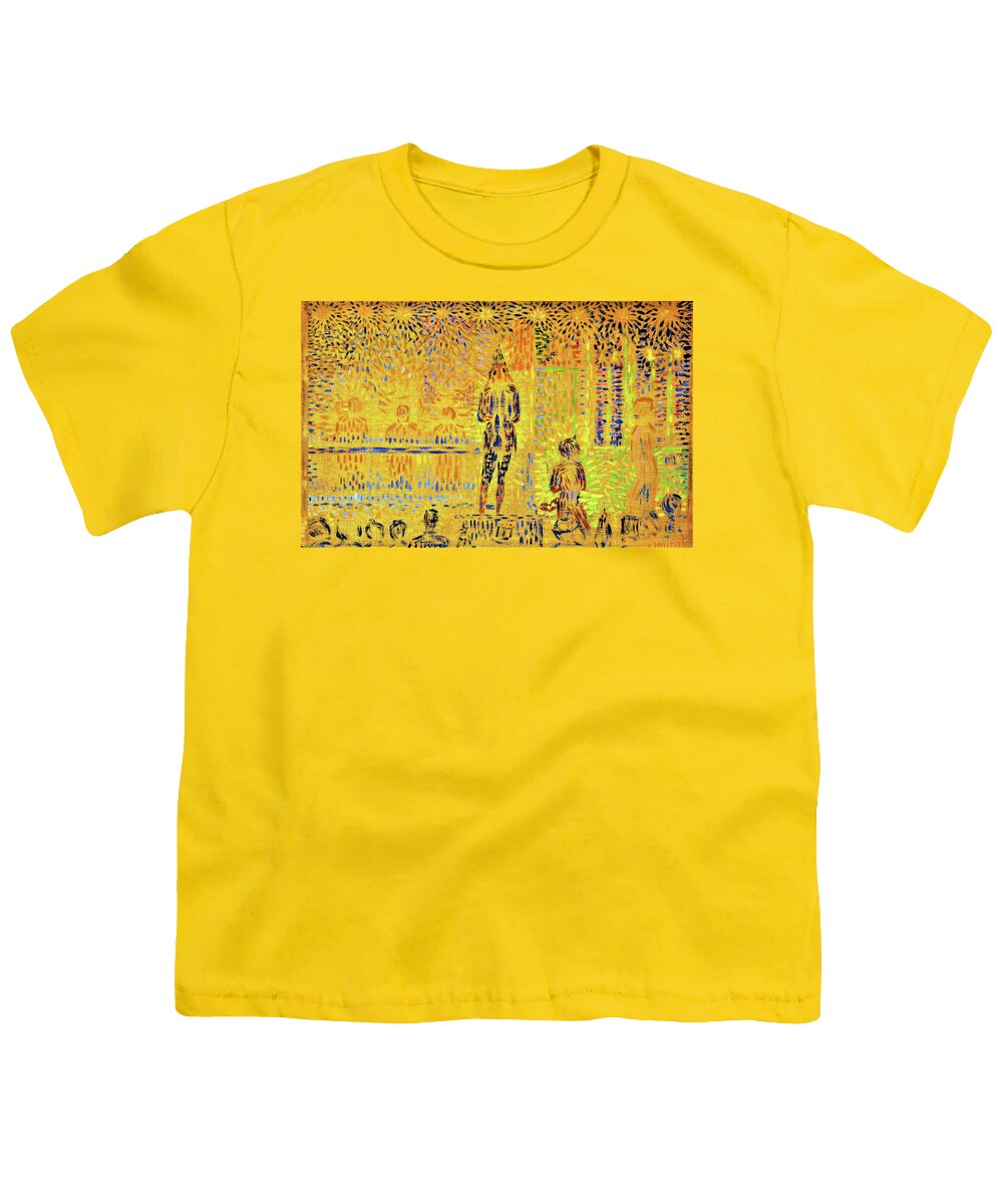 Circus Youth T-Shirt featuring the painting Circus Sideshow, Circus parade - Digital Remastered Edition by Georges Seurat