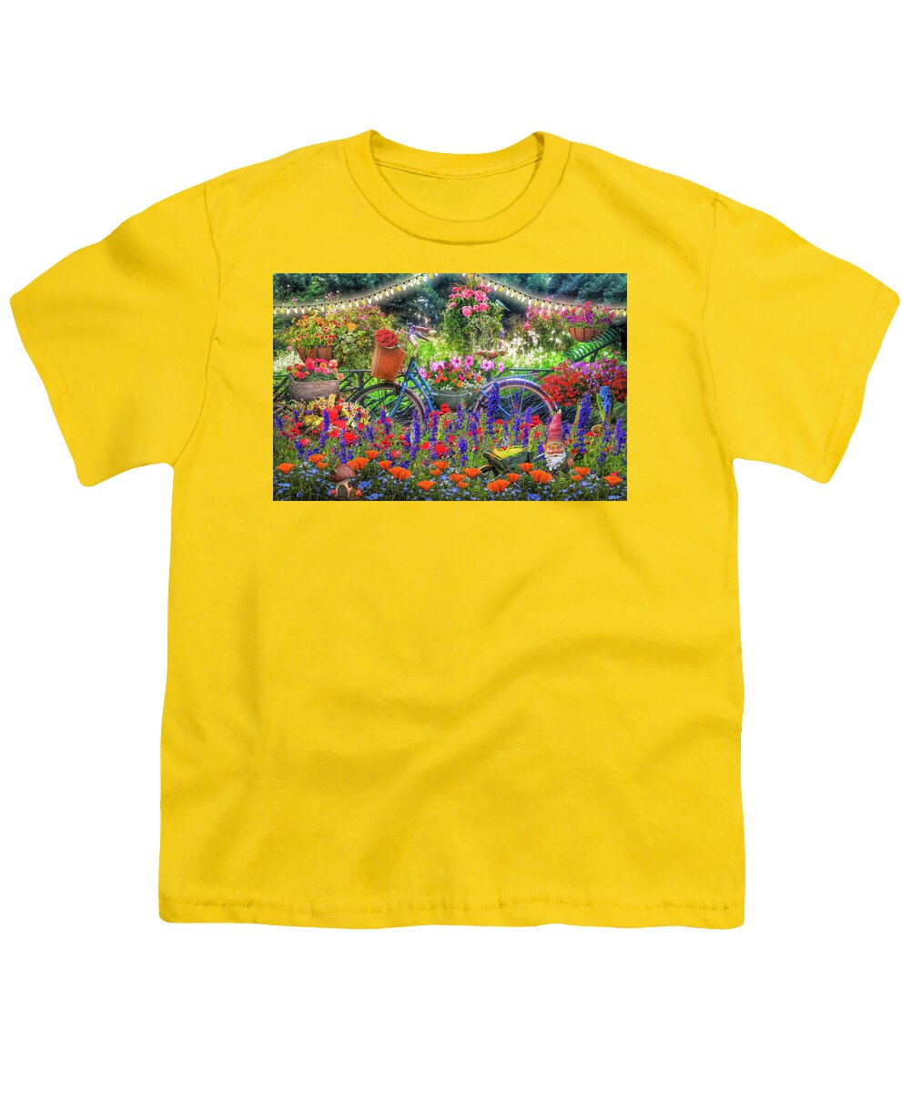 Fence Youth T-Shirt featuring the photograph Fun in the Garden by Debra and Dave Vanderlaan