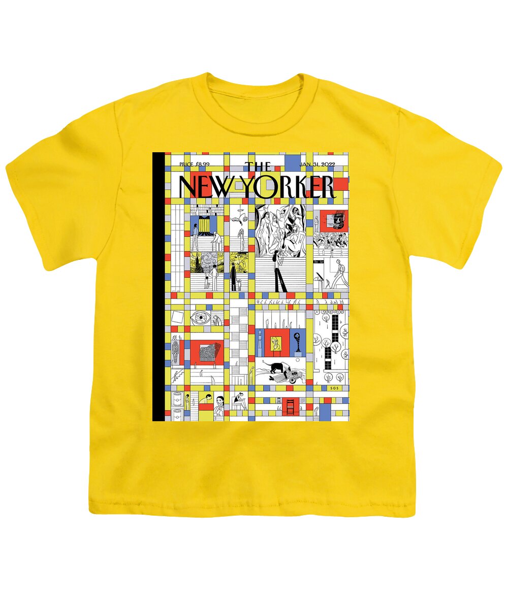 Modern Life Youth T-Shirt featuring the painting Modern Life by Sergio Garcia Sanchez