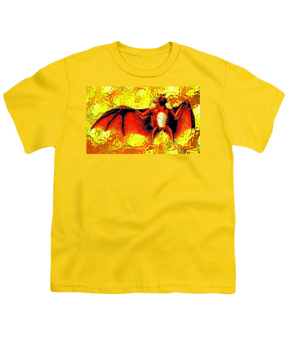 Bat Youth T-Shirt featuring the digital art Super Bat by Lorena Cassady
