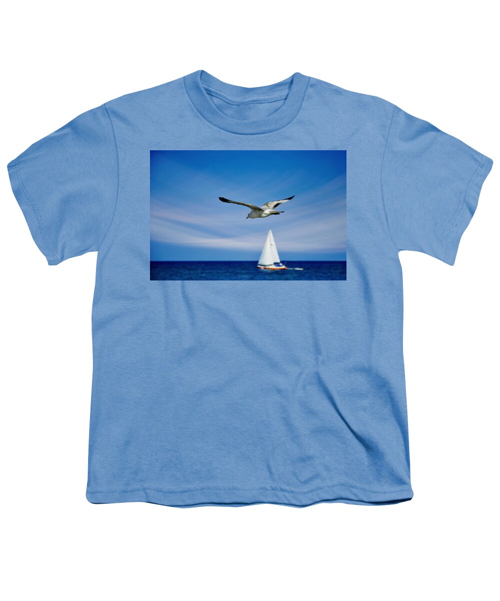 Seagull Youth T-Shirt featuring the photograph Good Karma by Laura Fasulo