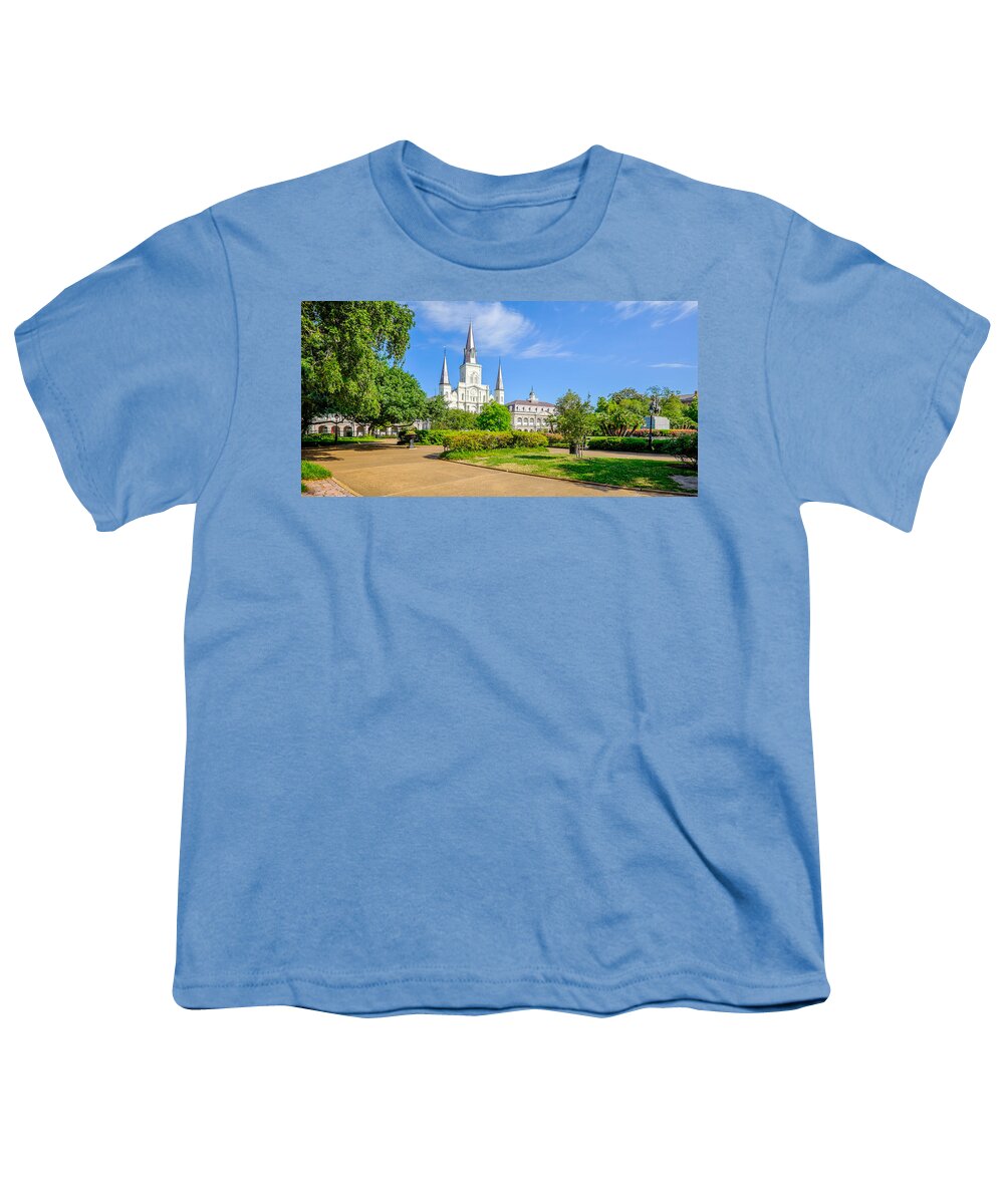 Architecture Youth T-Shirt featuring the photograph Saint Louis Cathedral #1 by Raul Rodriguez