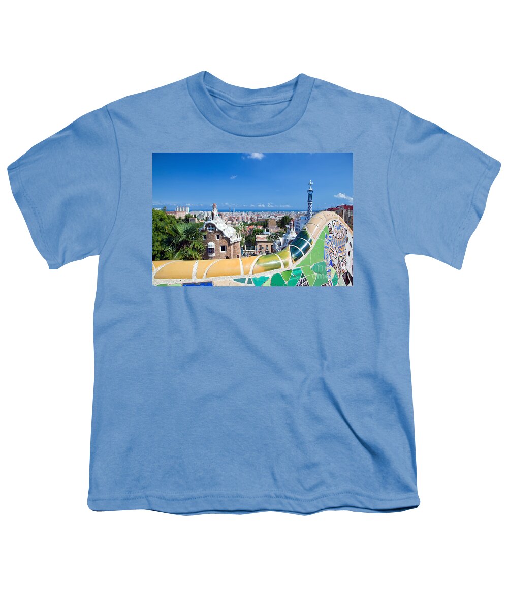 Guell Youth T-Shirt featuring the photograph Park Guell in Barcelona #2 by Michal Bednarek